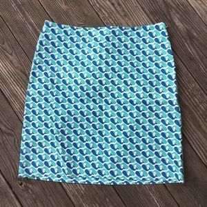 Talbots whale printed pencil skirt